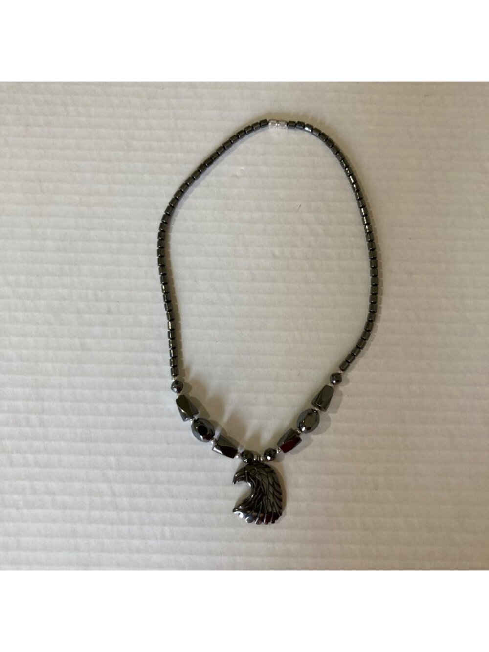 American Head Hematite Bead Necklace Freedom Bird